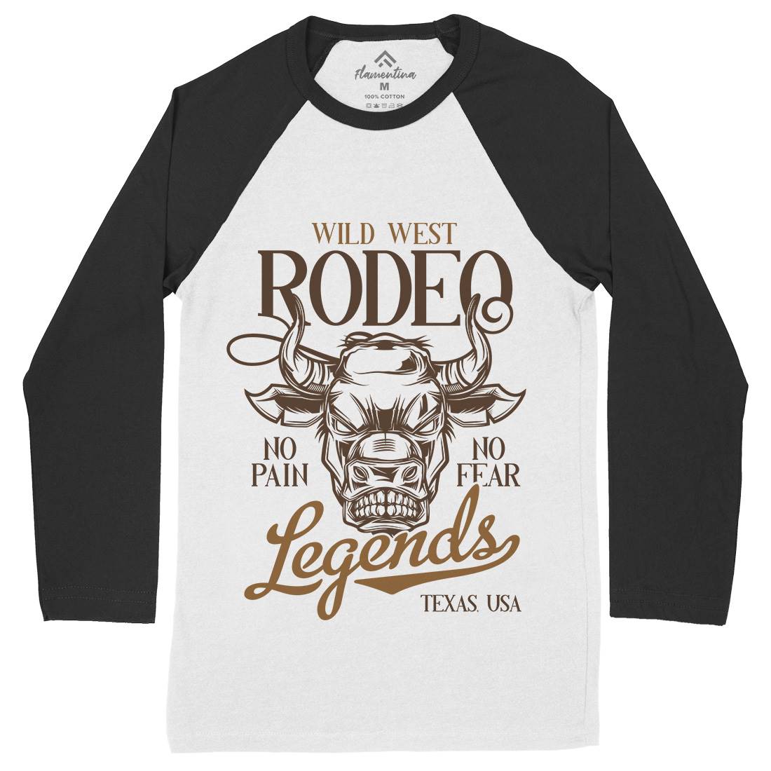 Bull Mens Long Sleeve Baseball T-Shirt Animals B796