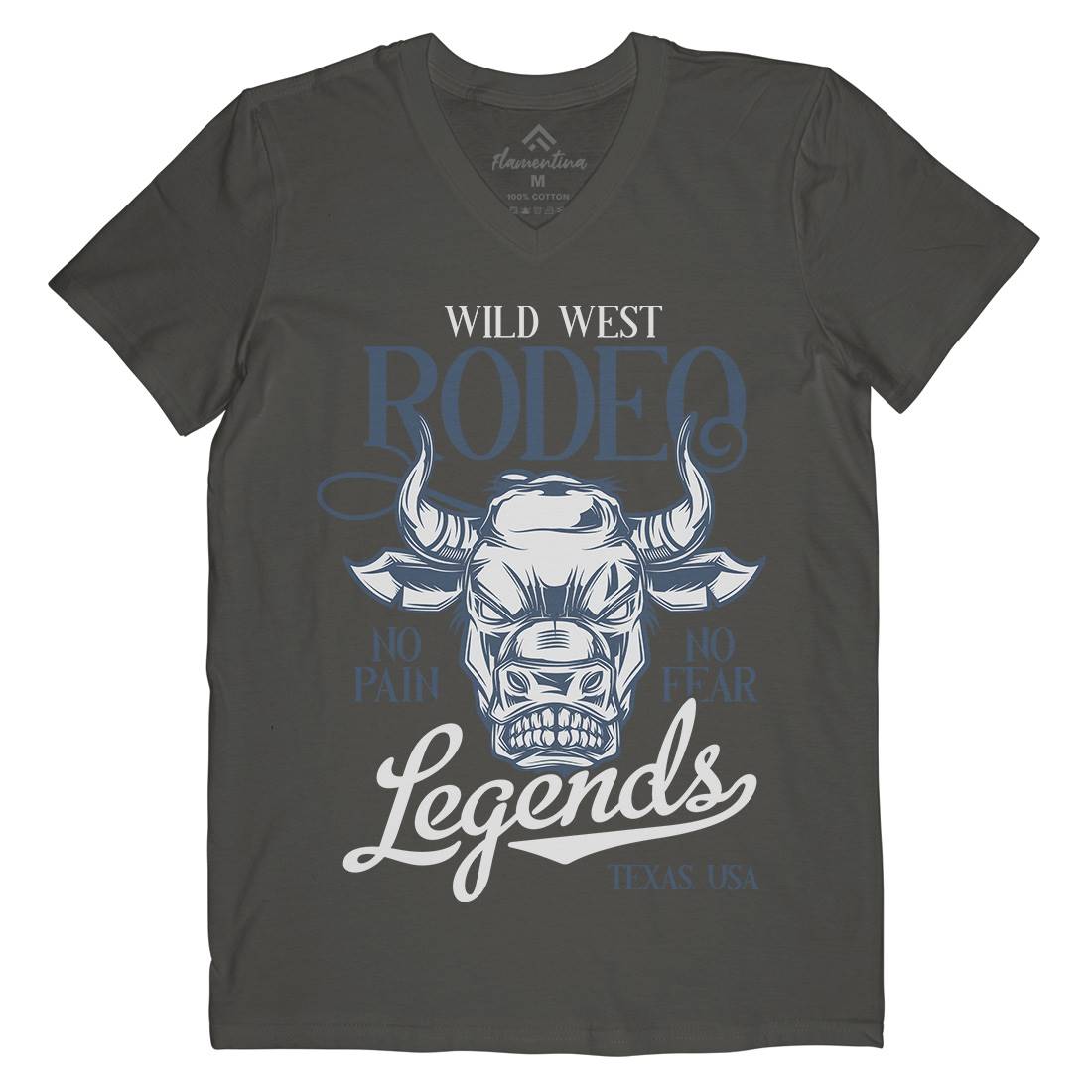 Bull Mens V-Neck T-Shirt Animals B796