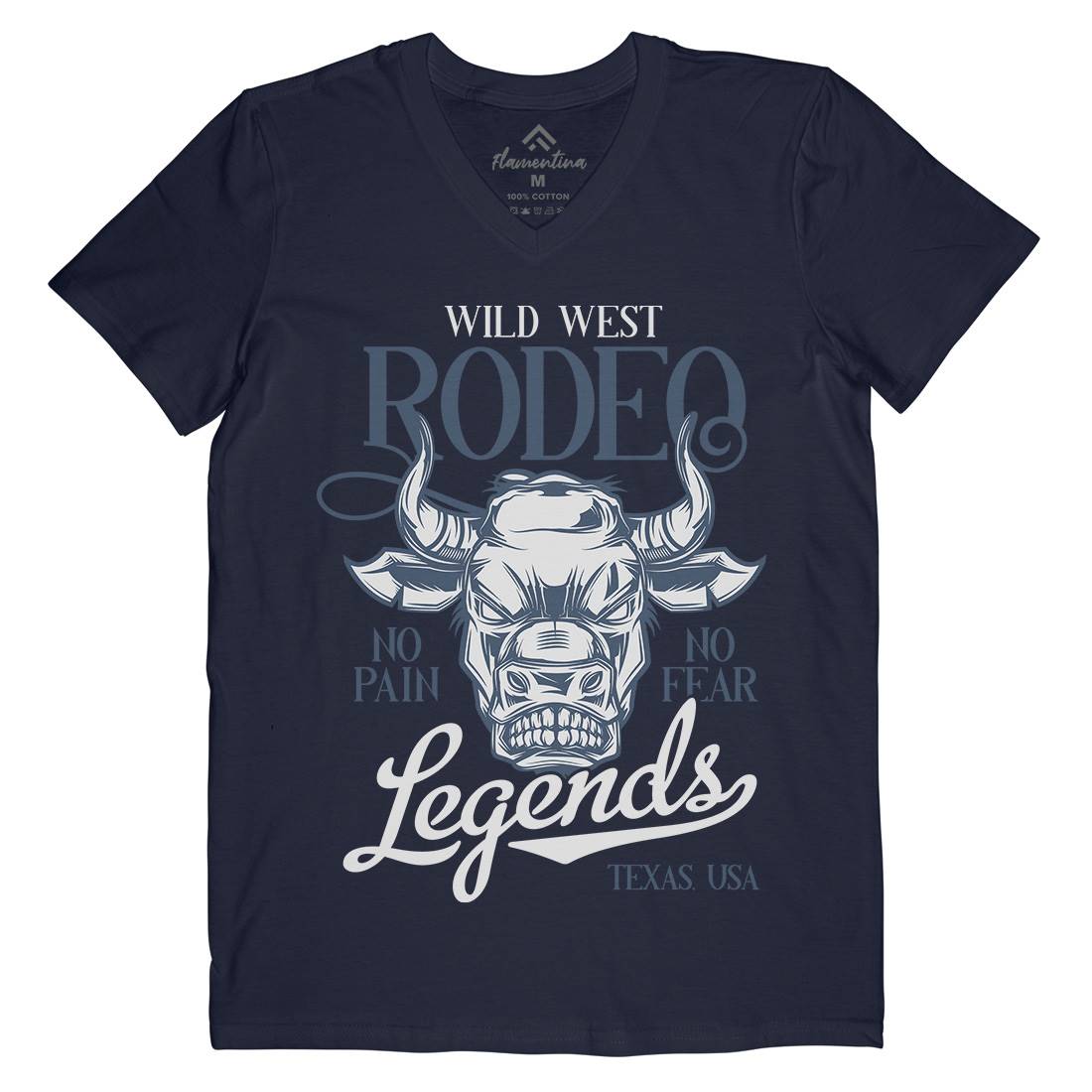 Bull Mens Organic V-Neck T-Shirt Animals B796