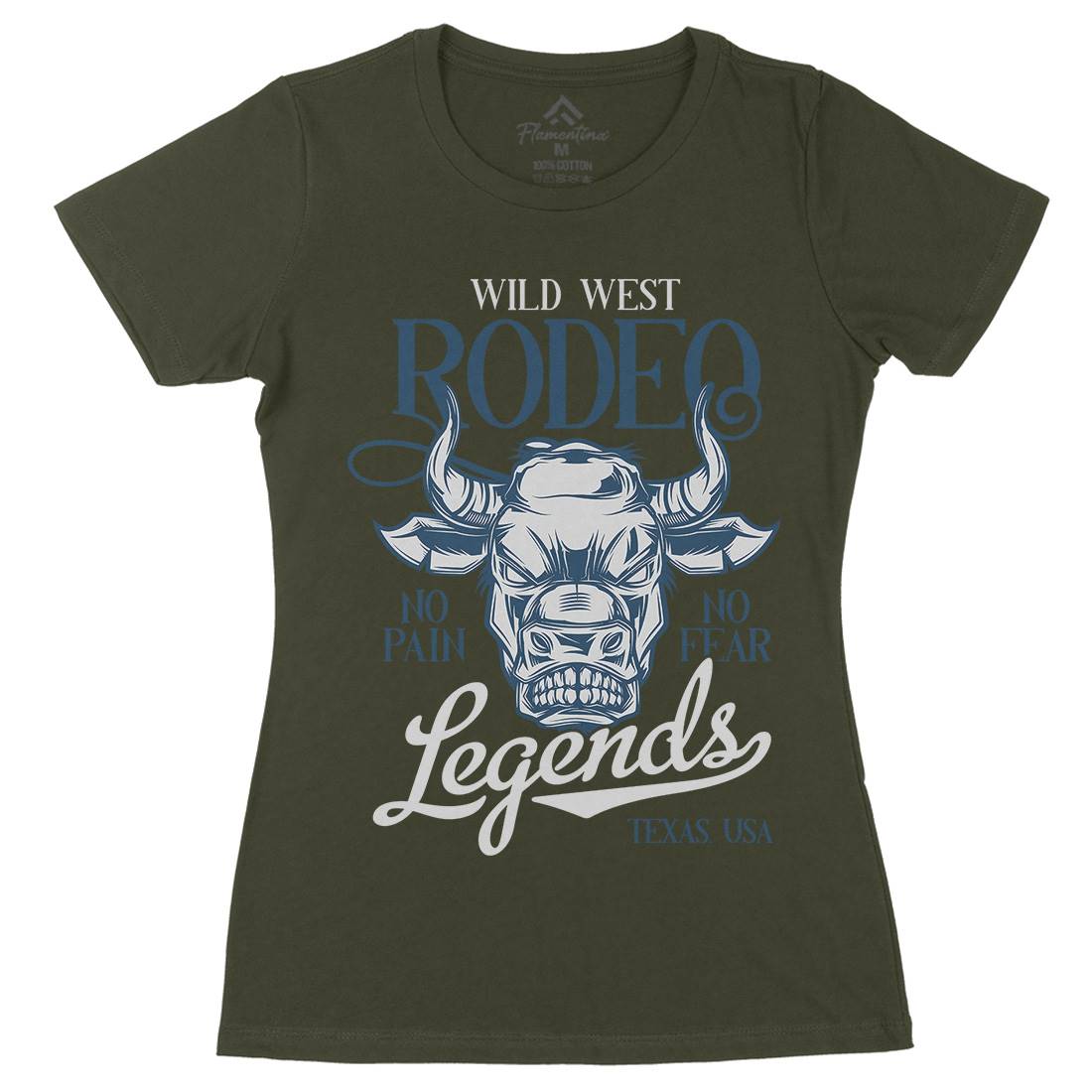 Bull Womens Organic Crew Neck T-Shirt Animals B796