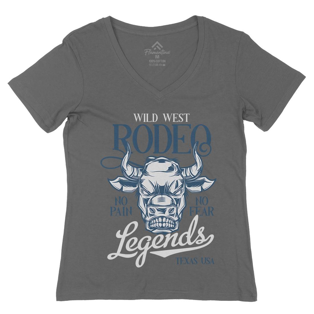Bull Womens Organic V-Neck T-Shirt Animals B796