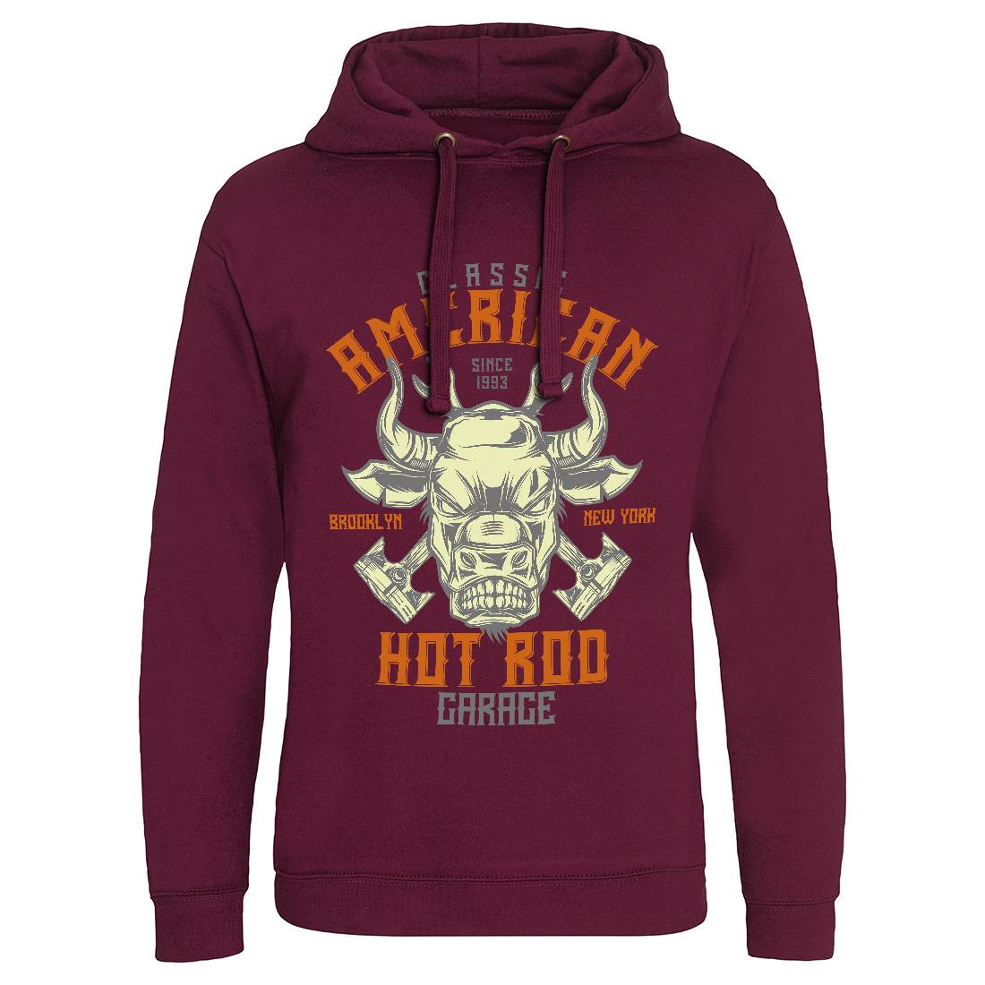 Bull Mens Hoodie Without Pocket Cars B797