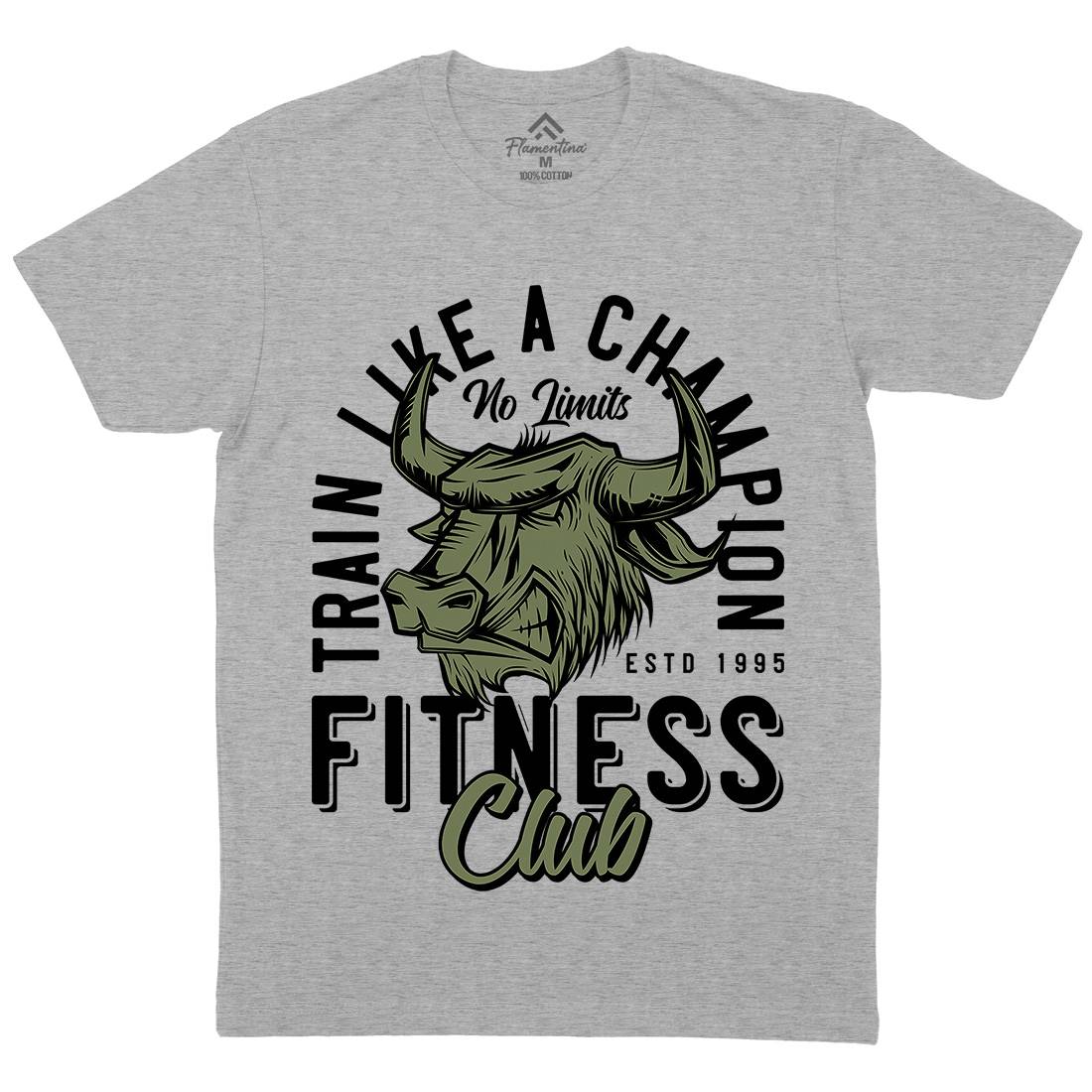 Bull Mens Organic Crew Neck T-Shirt Animals B798