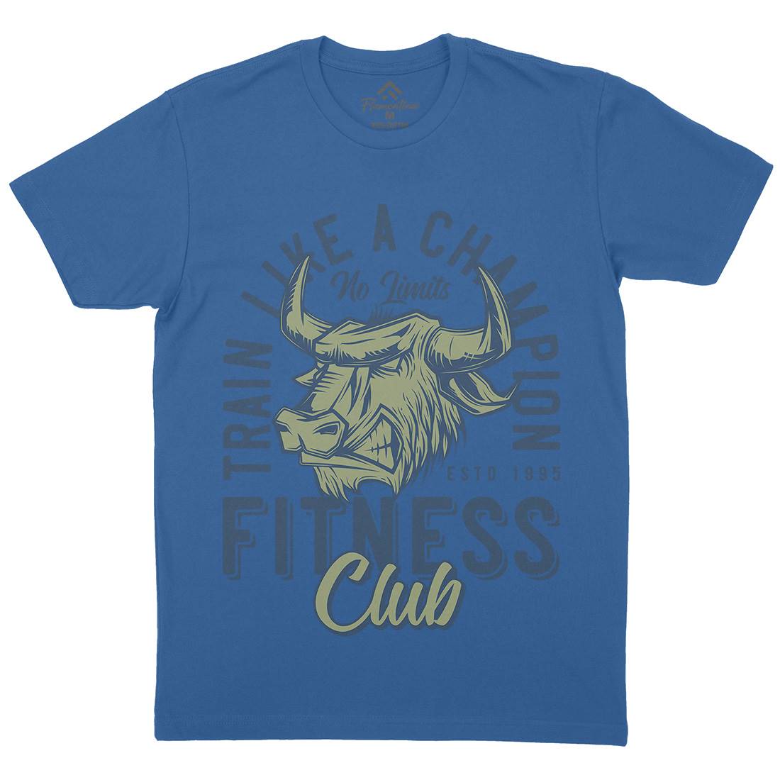 Bull Mens Organic Crew Neck T-Shirt Animals B798
