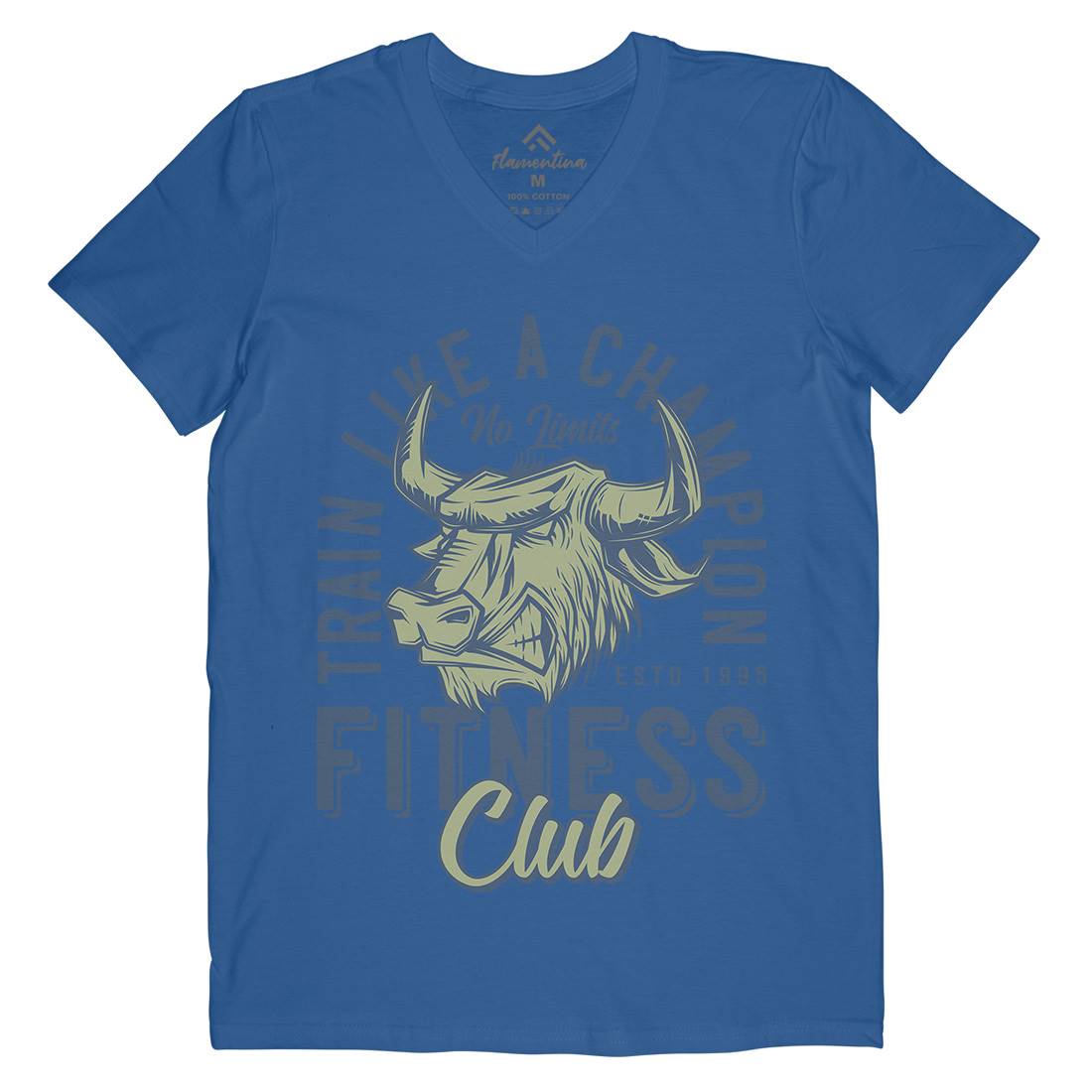 Bull Mens V-Neck T-Shirt Animals B798