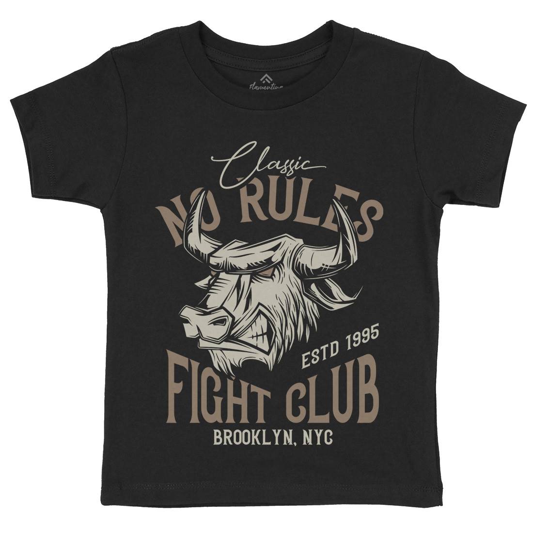 Bull Fight Club Kids Organic Crew Neck T-Shirt Animals B799