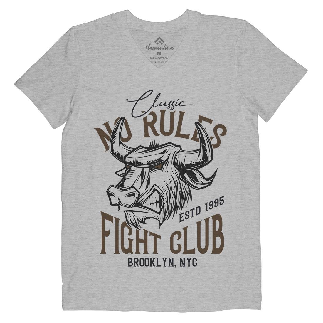 Bull Fight Club Mens V-Neck T-Shirt Animals B799