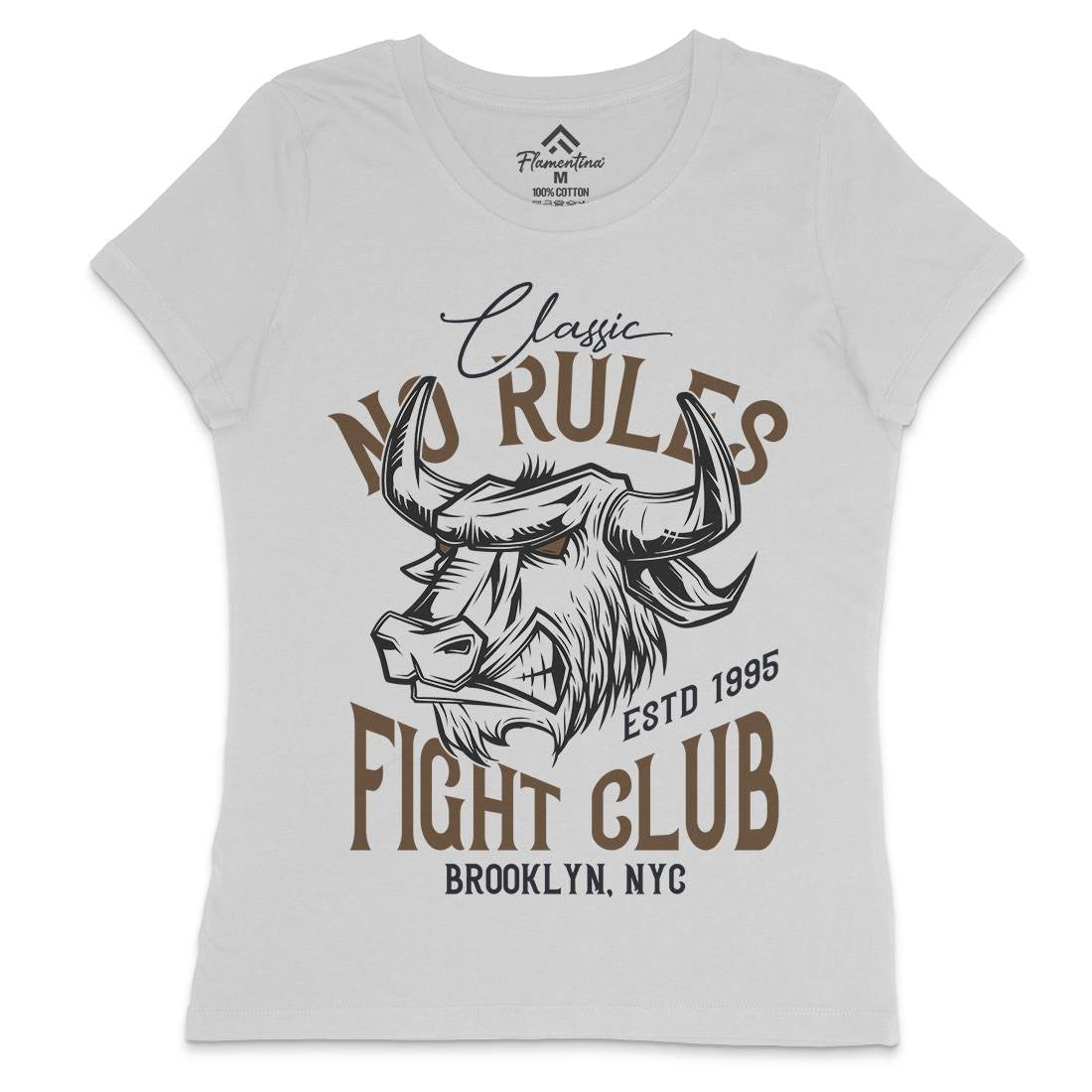 Bull Fight Club Womens Crew Neck T-Shirt Animals B799
