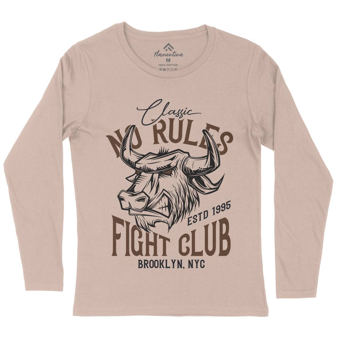 Bull Fight Club Womens Long Sleeve T-Shirt Animals B799