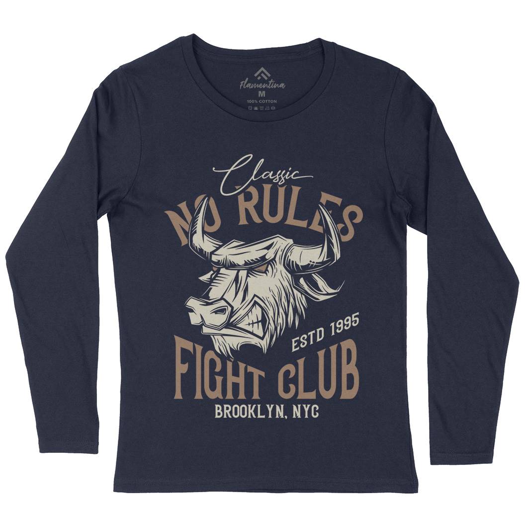 Bull Fight Club Womens Long Sleeve T-Shirt Animals B799