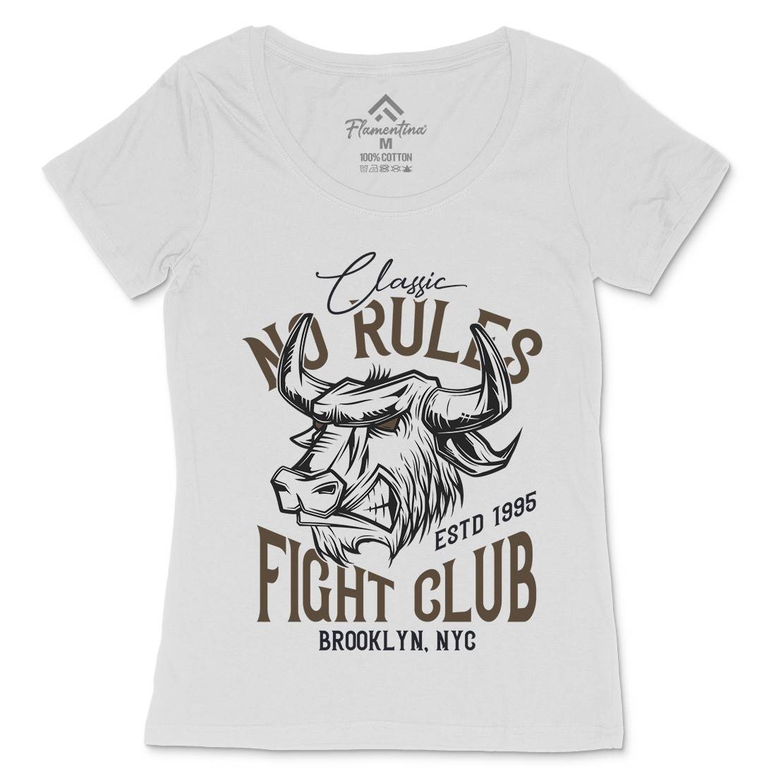 Bull Fight Club Womens Scoop Neck T-Shirt Animals B799