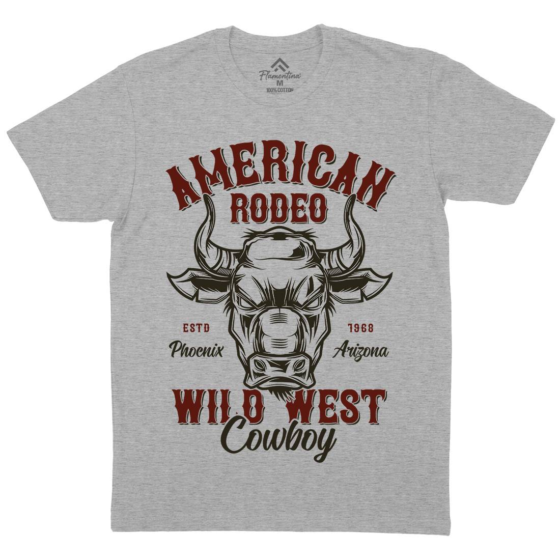 American Bull Mens Organic Crew Neck T-Shirt Animals B800
