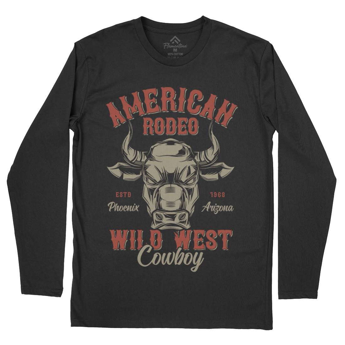 American Bull Mens Long Sleeve T-Shirt Animals B800