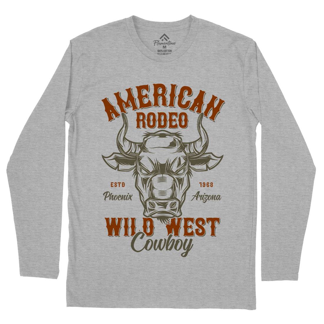 American Bull Mens Long Sleeve T-Shirt Animals B800