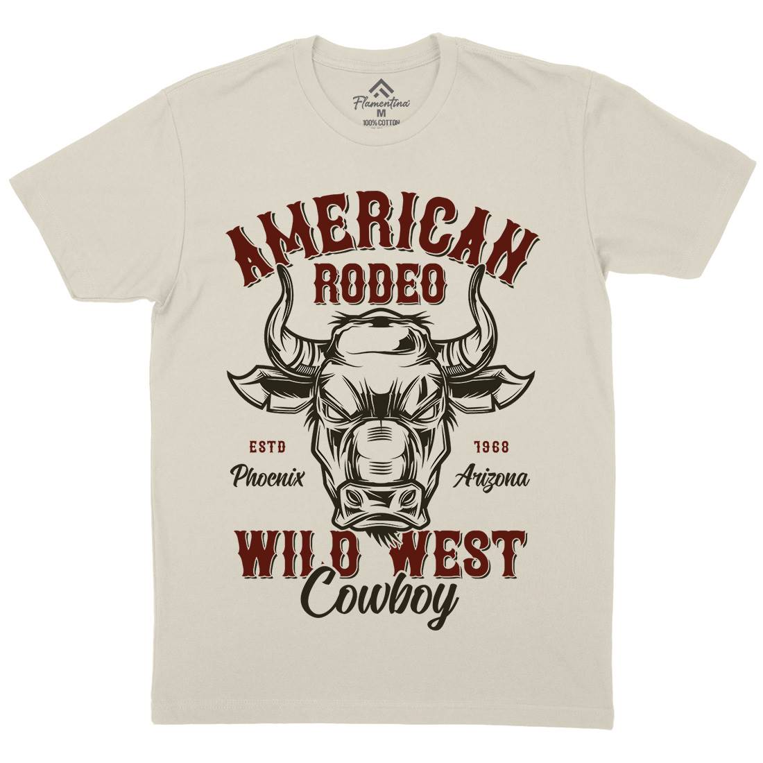 American Bull Mens Organic Crew Neck T-Shirt Animals B800