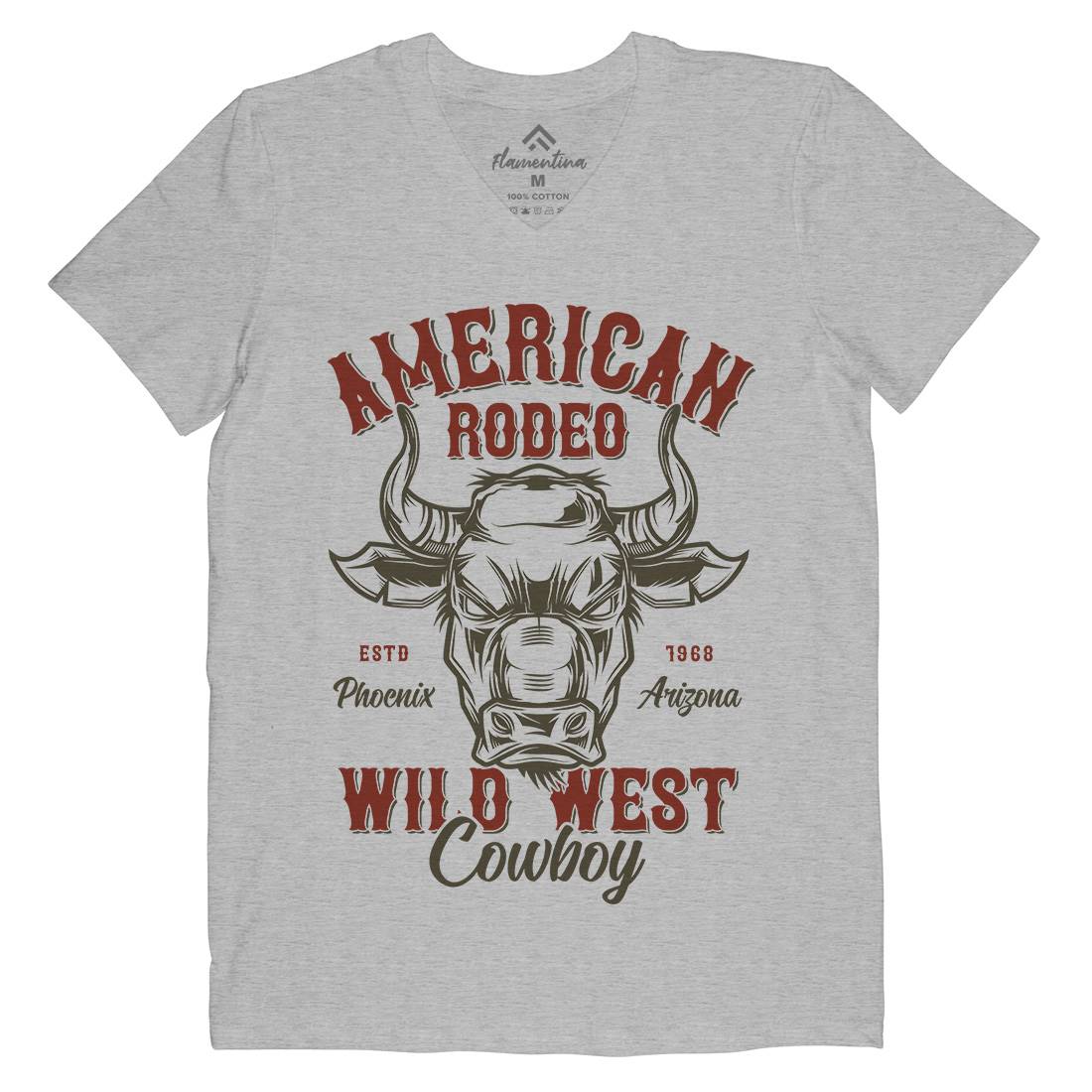 American Bull Mens V-Neck T-Shirt Animals B800