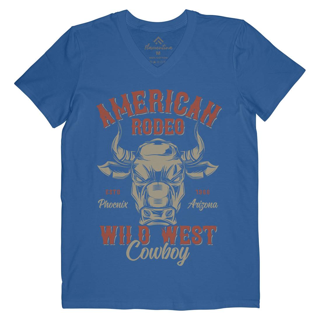 American Bull Mens V-Neck T-Shirt Animals B800