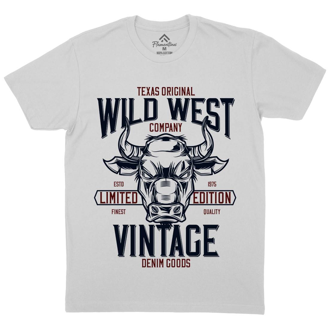Bull Mens Crew Neck T-Shirt Animals B801