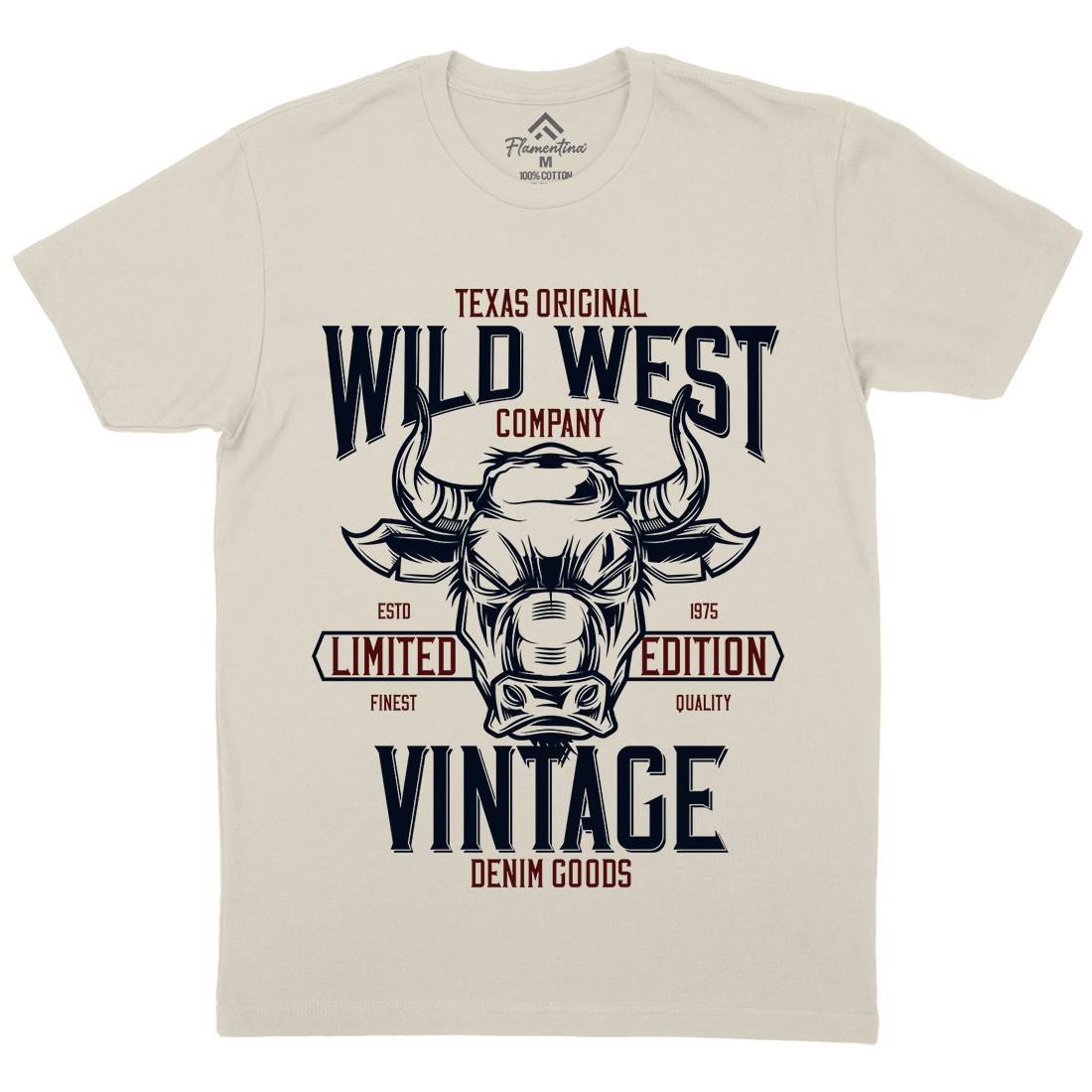 Bull Mens Organic Crew Neck T-Shirt Animals B801