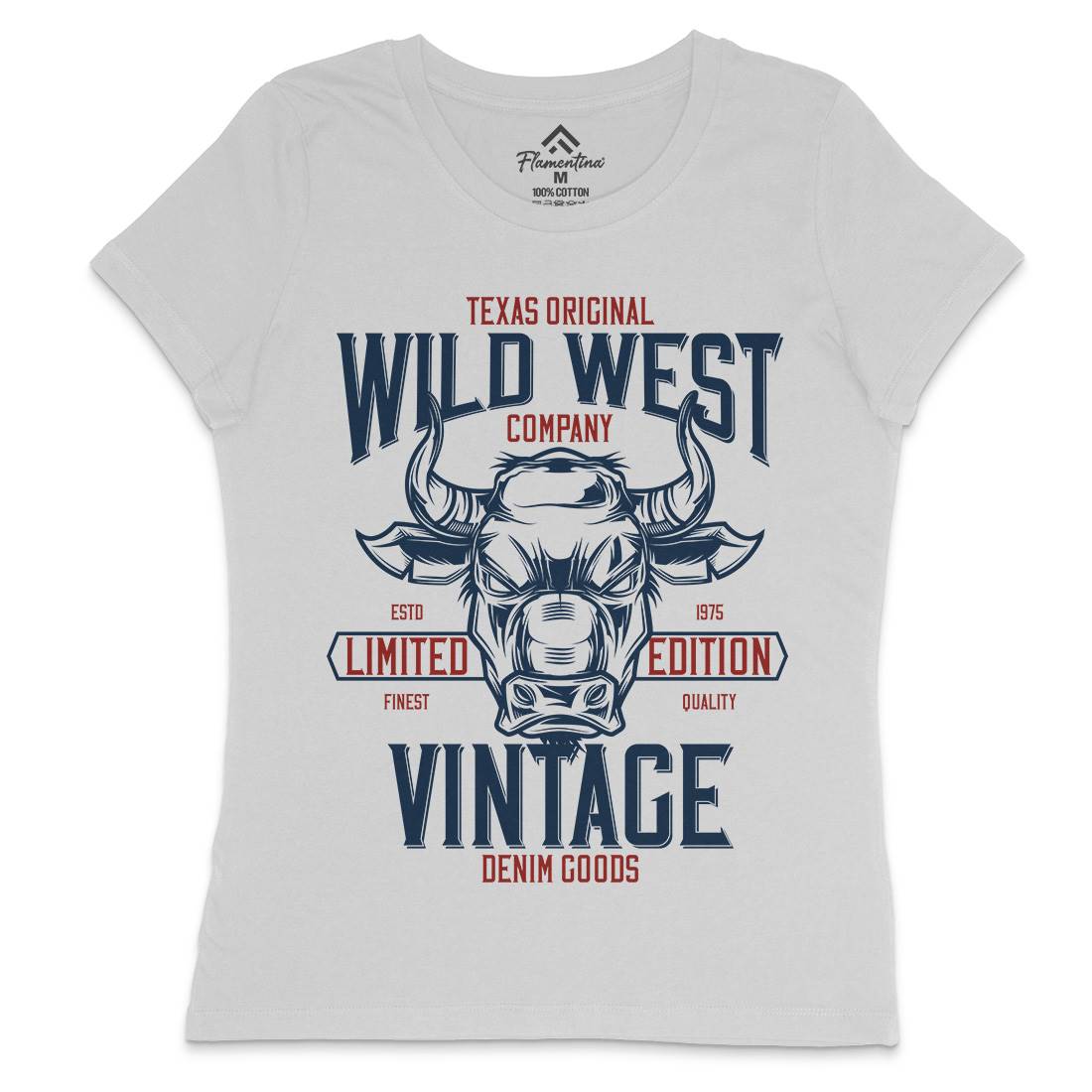 Bull Womens Crew Neck T-Shirt Animals B801
