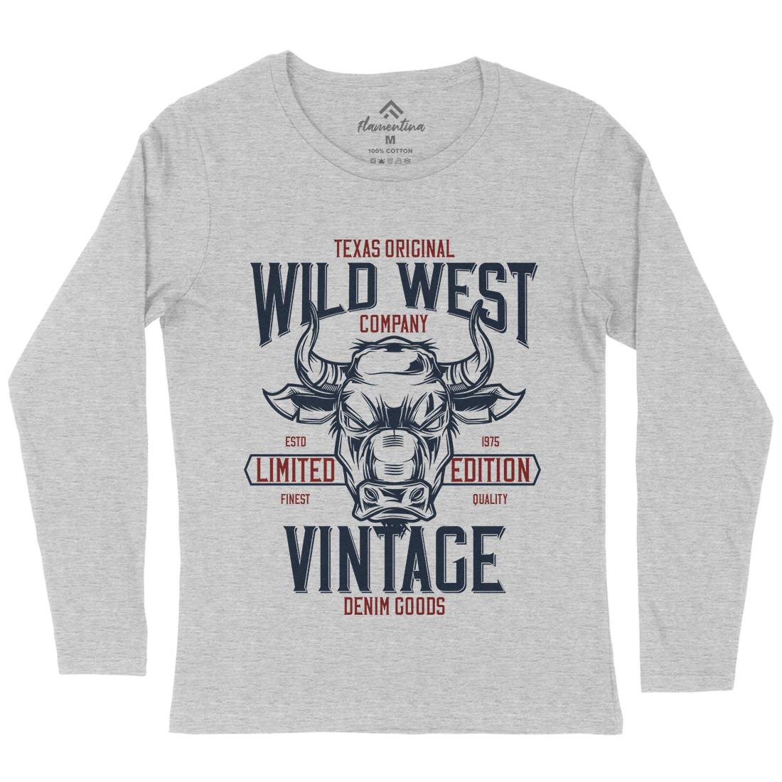 Bull Womens Long Sleeve T-Shirt Animals B801