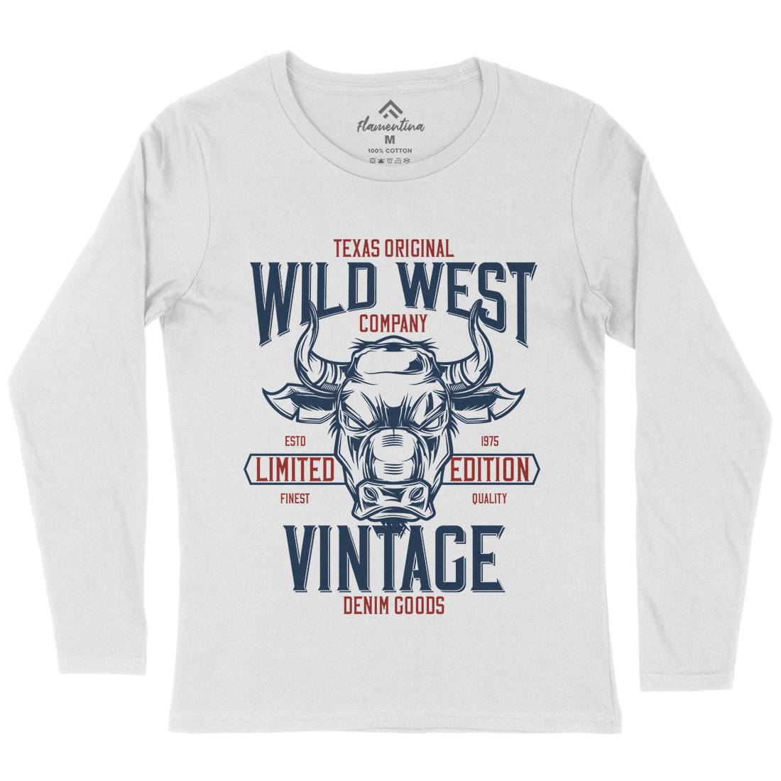 Bull Womens Long Sleeve T-Shirt Animals B801