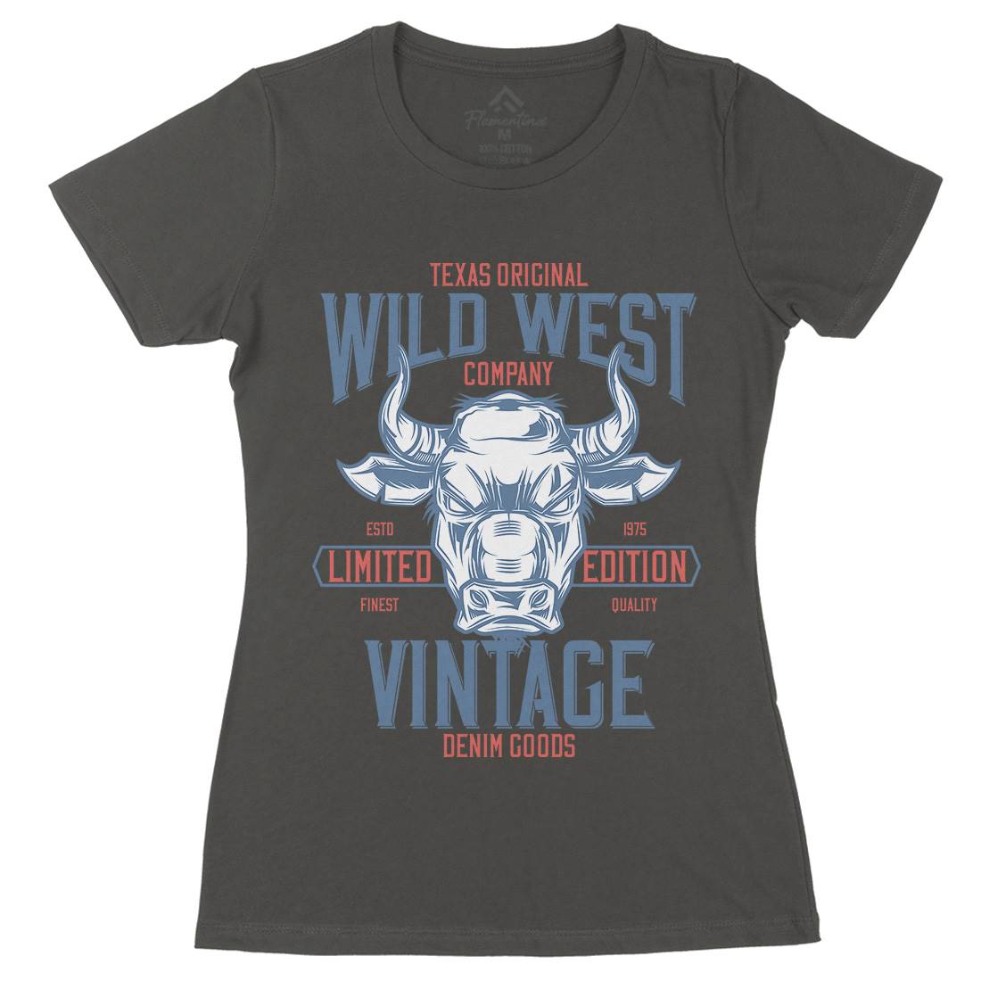 Bull Womens Organic Crew Neck T-Shirt Animals B801