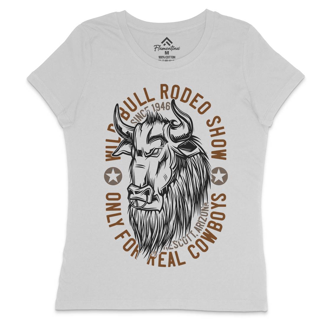 Wild Bull Womens Crew Neck T-Shirt Animals B802