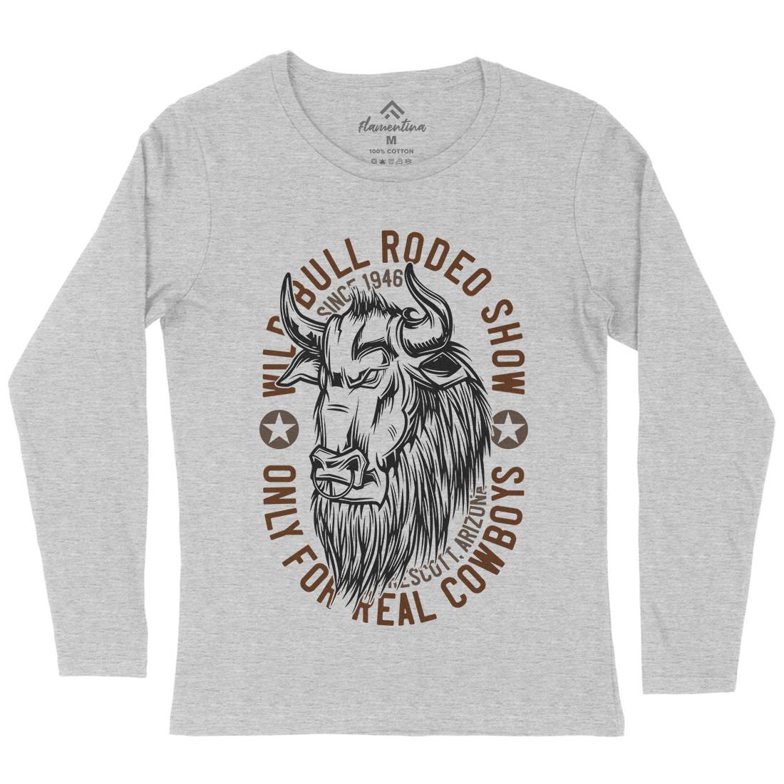 Wild Bull Womens Long Sleeve T-Shirt Animals B802