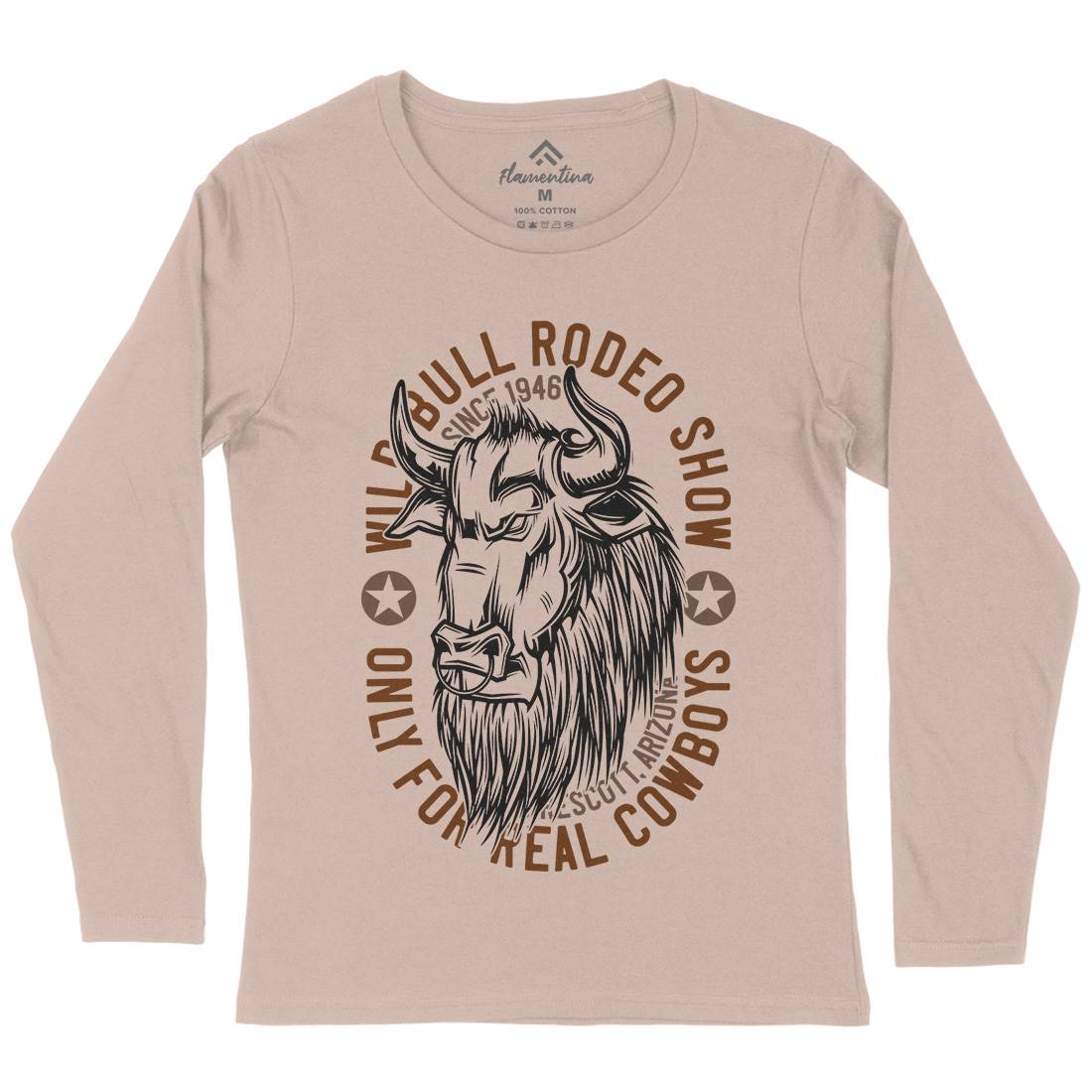 Wild Bull Womens Long Sleeve T-Shirt Animals B802