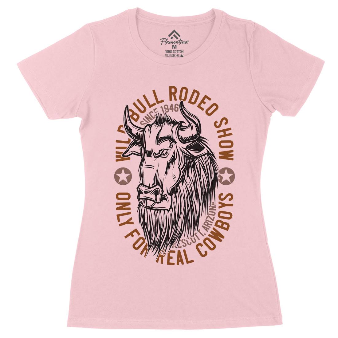 Wild Bull Womens Organic Crew Neck T-Shirt Animals B802