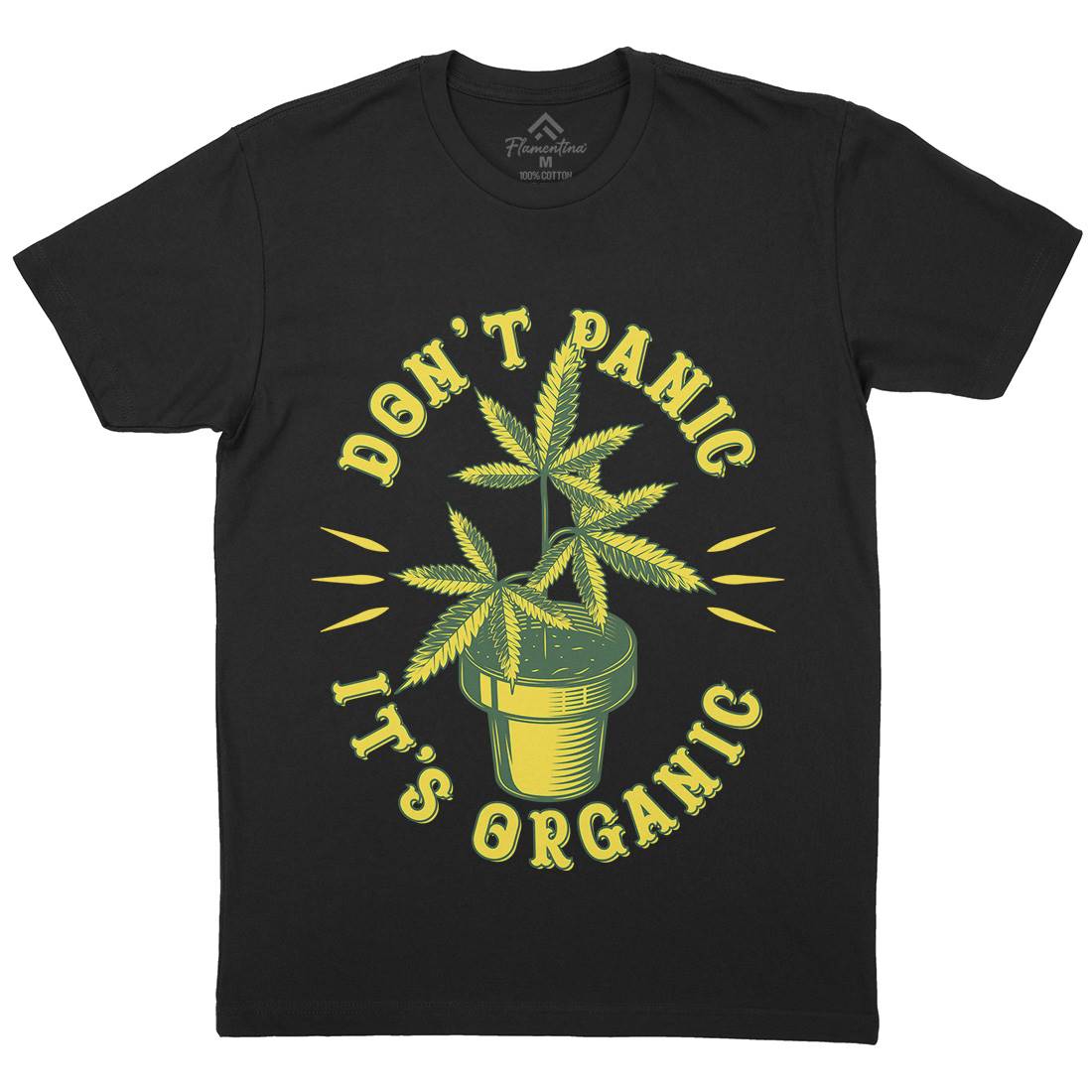 Don&#39;t Panic It&#39;s Organic Mens Crew Neck T-Shirt Drugs B803
