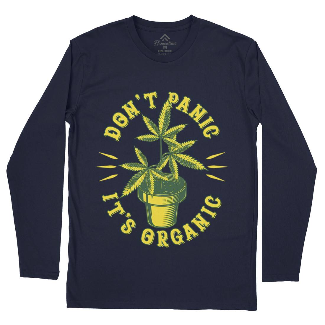 Don&#39;t Panic It&#39;s Organic Mens Long Sleeve T-Shirt Drugs B803