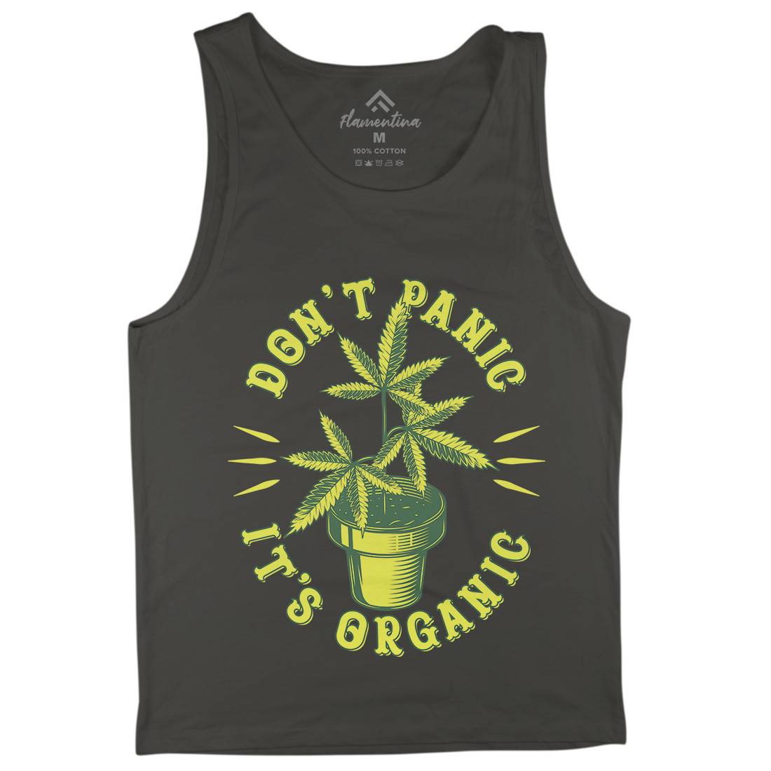 Don&#39;t Panic It&#39;s Organic Mens Tank Top Vest Drugs B803