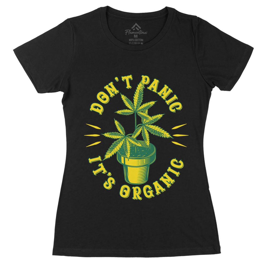 Don&#39;t Panic It&#39;s Organic Womens Organic Crew Neck T-Shirt Drugs B803