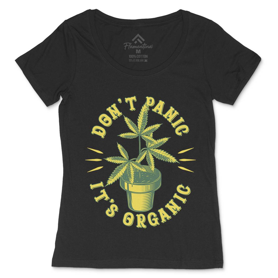 Don&#39;t Panic It&#39;s Organic Womens Scoop Neck T-Shirt Drugs B803