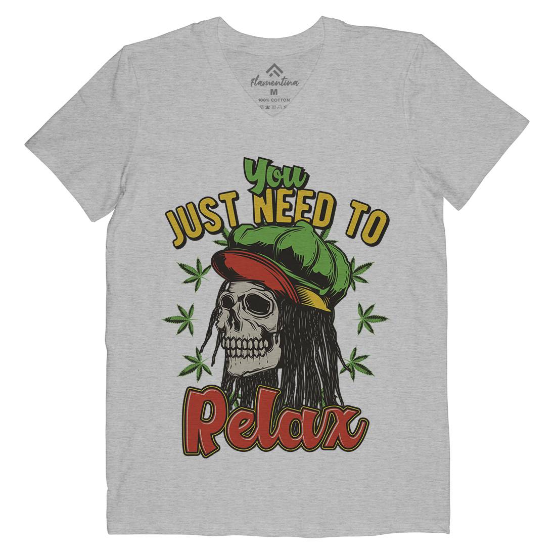 Need To Relax Mens Organic V-Neck T-Shirt Drugs B804