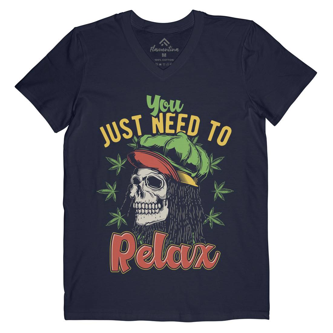 Need To Relax Mens Organic V-Neck T-Shirt Drugs B804