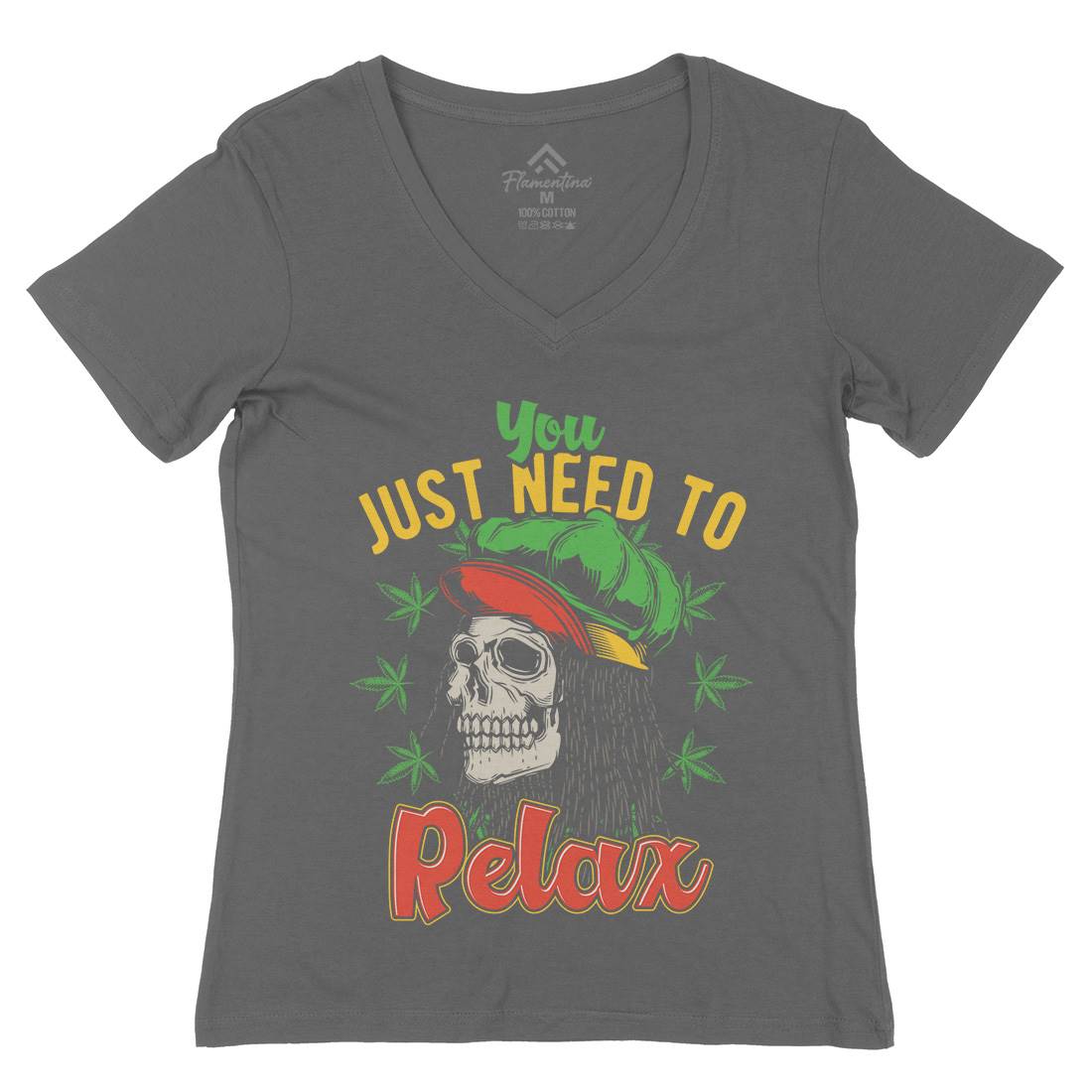 Need To Relax Womens Organic V-Neck T-Shirt Drugs B804