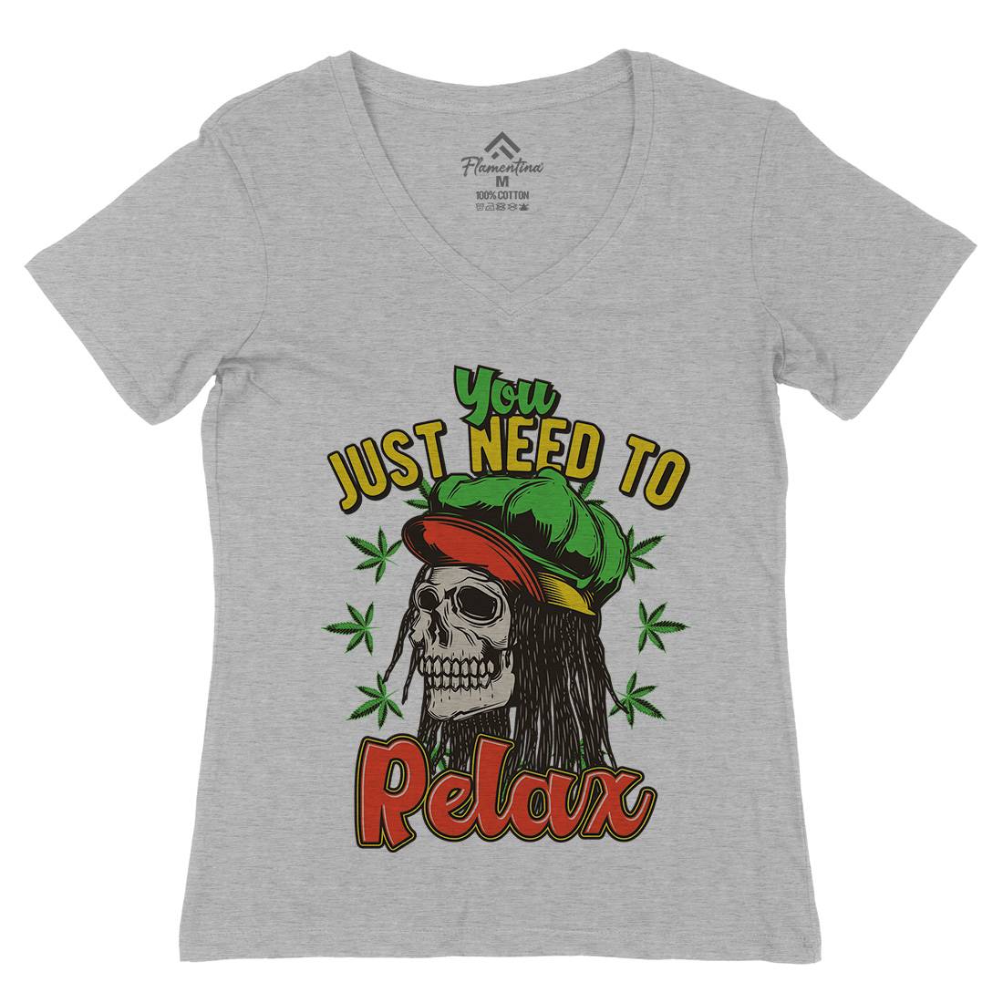Need To Relax Womens Organic V-Neck T-Shirt Drugs B804