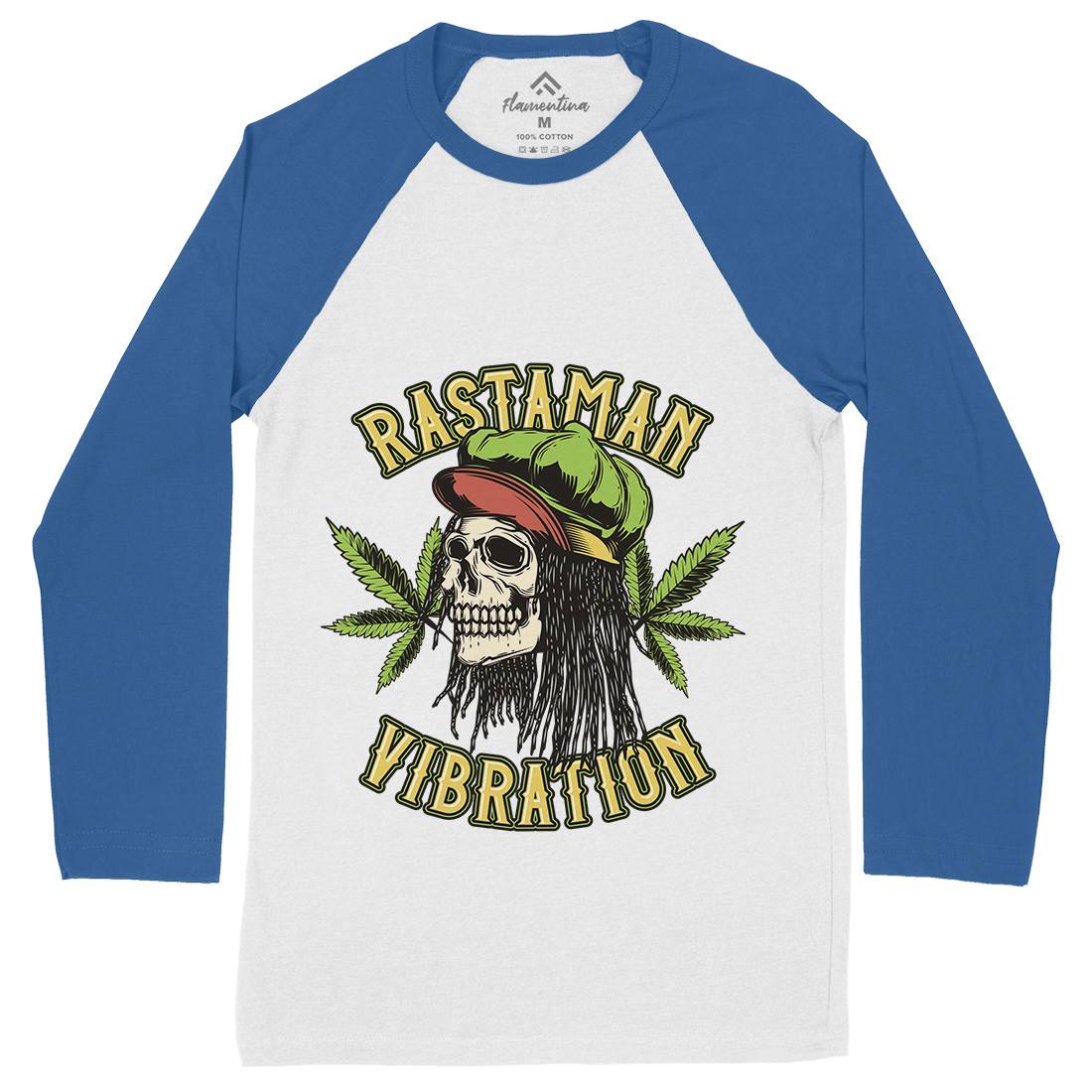 Rastaman Vibration Mens Long Sleeve Baseball T-Shirt Drugs B805