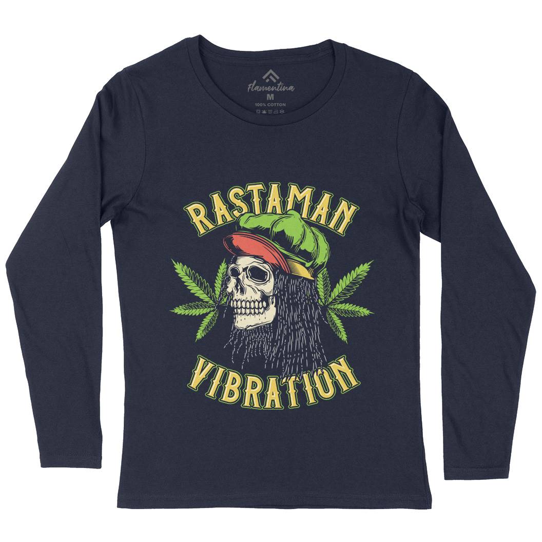 Rastaman Vibration Womens Long Sleeve T-Shirt Drugs B805