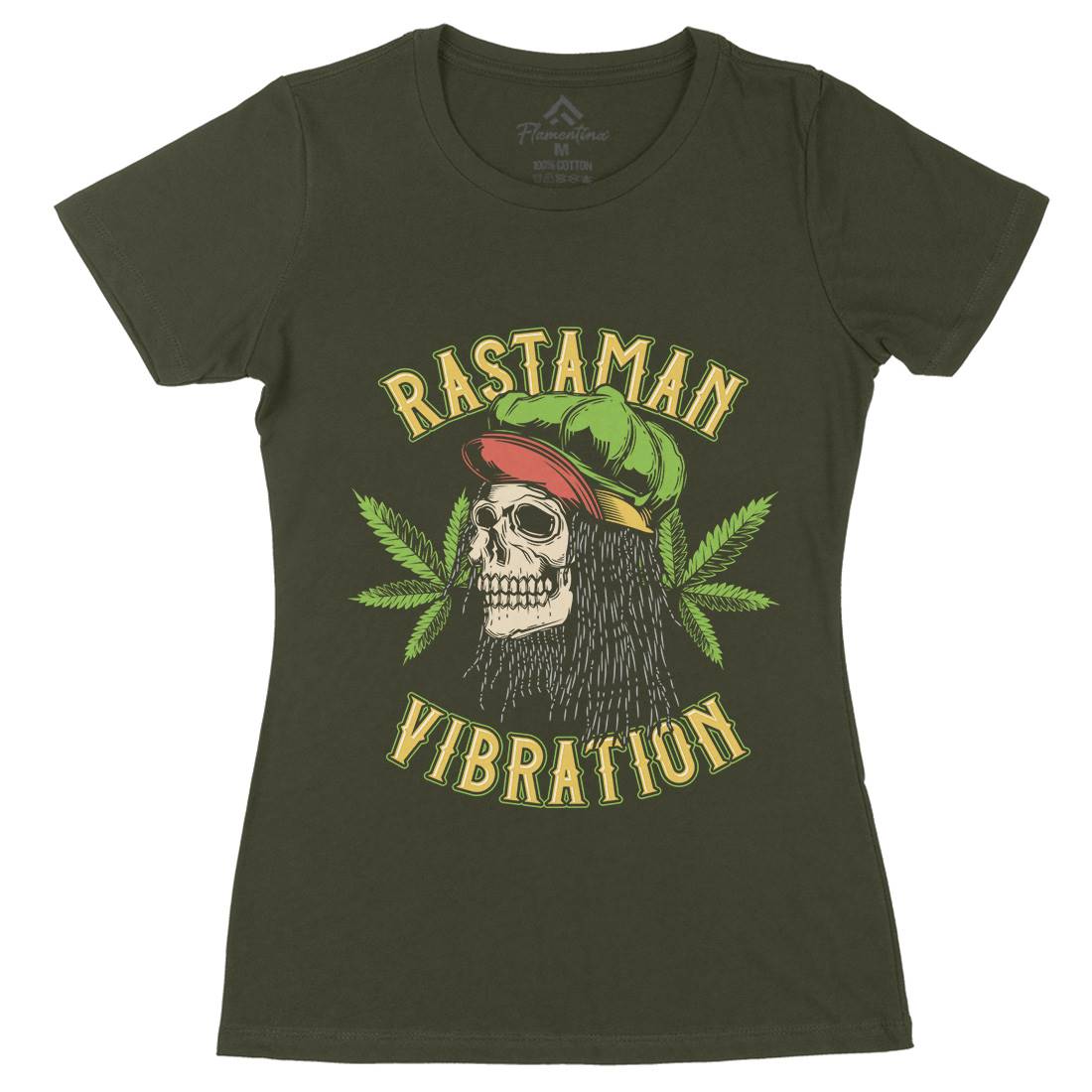 Rastaman Vibration Womens Organic Crew Neck T-Shirt Drugs B805
