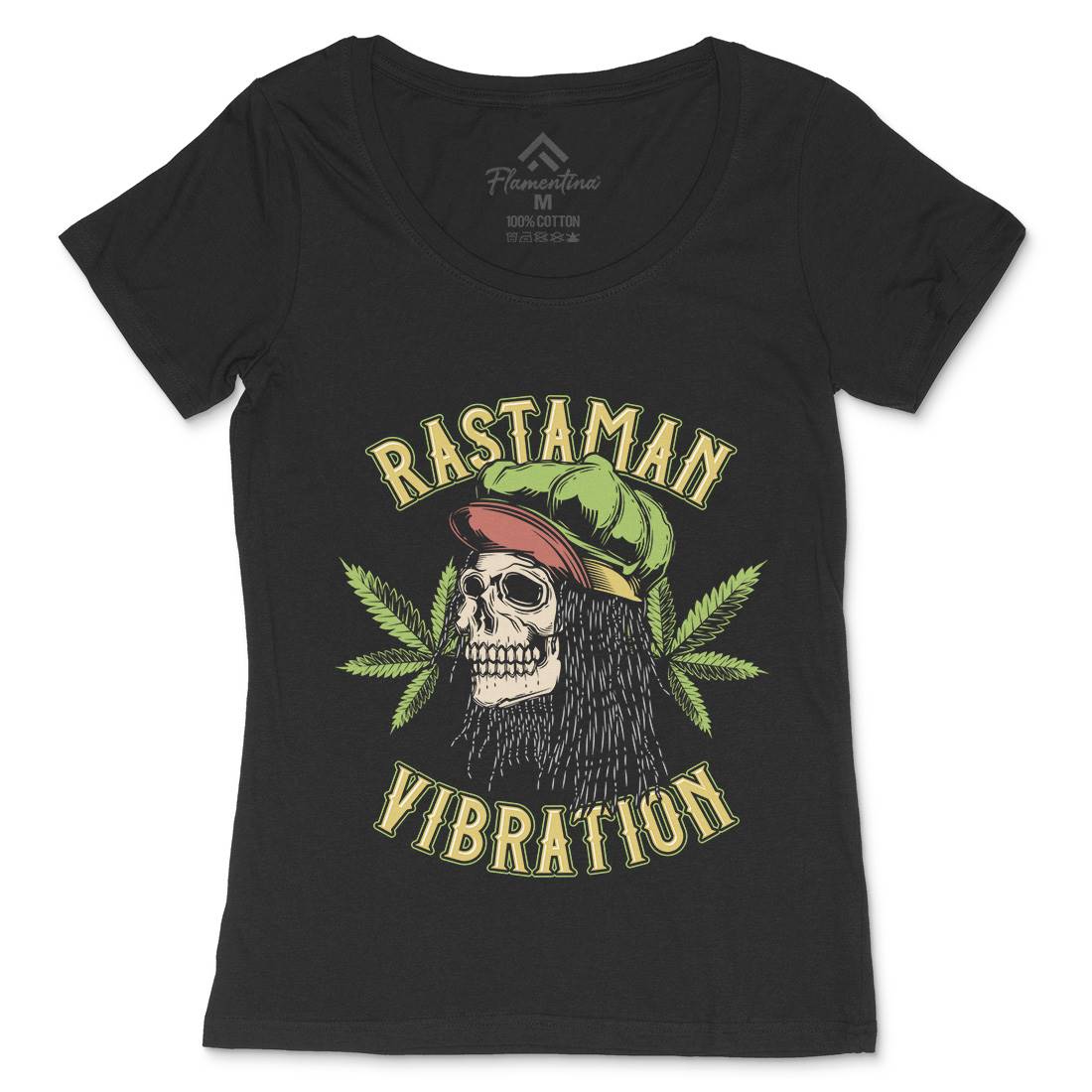 Rastaman Vibration Womens Scoop Neck T-Shirt Drugs B805