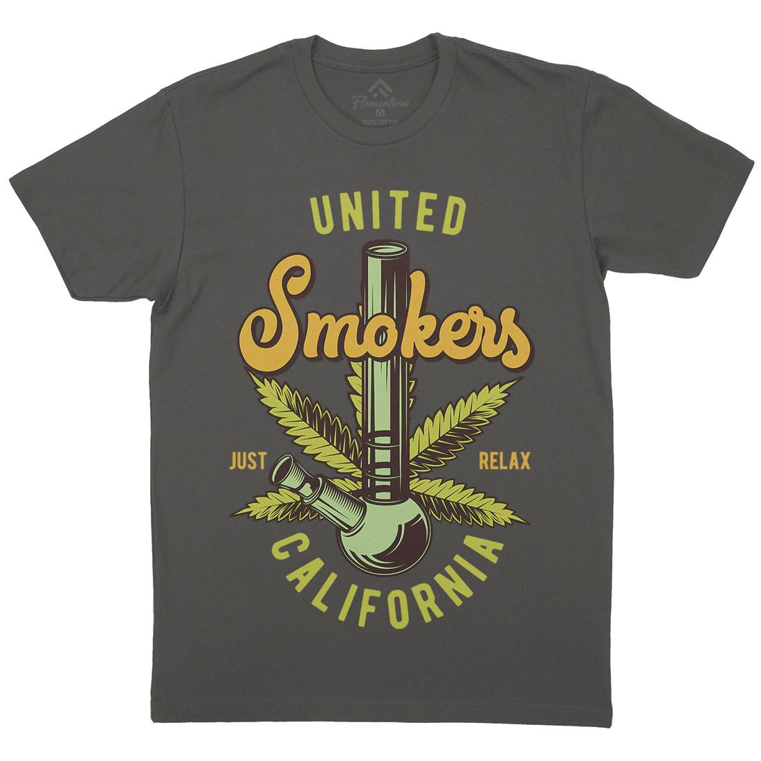 United Smokers Mens Organic Crew Neck T-Shirt Drugs B806
