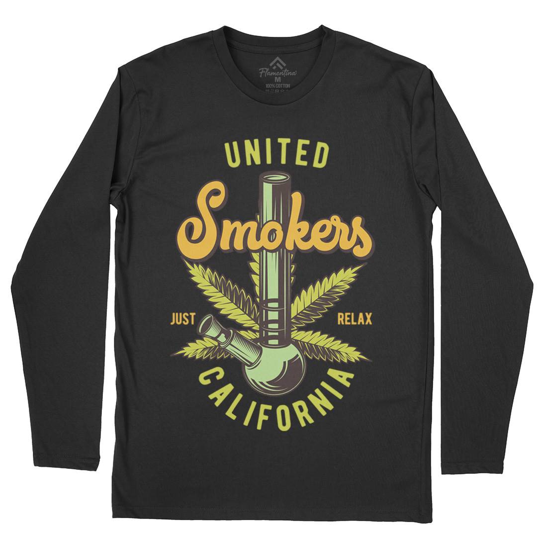 United Smokers Mens Long Sleeve T-Shirt Drugs B806
