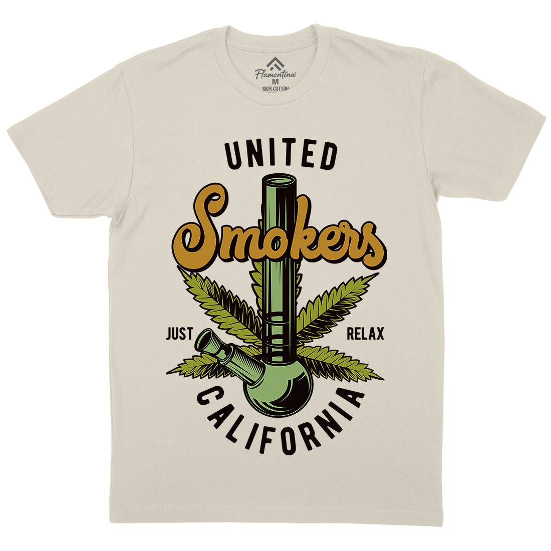 United Smokers Mens Organic Crew Neck T-Shirt Drugs B806