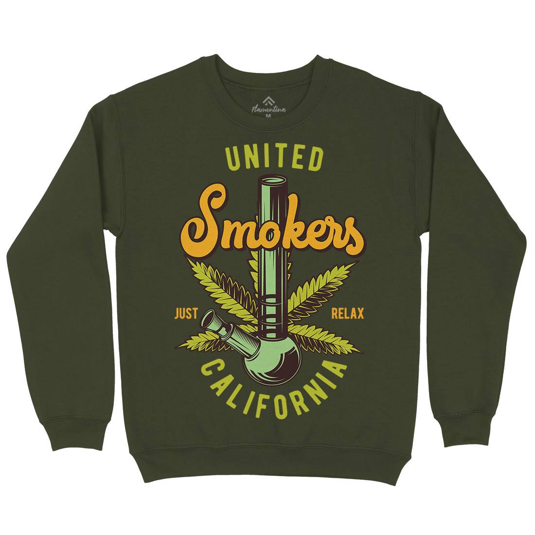 United Smokers Mens Crew Neck Sweatshirt Drugs B806