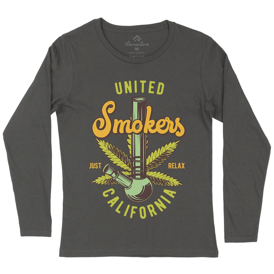 United Smokers Womens Long Sleeve T-Shirt Drugs B806