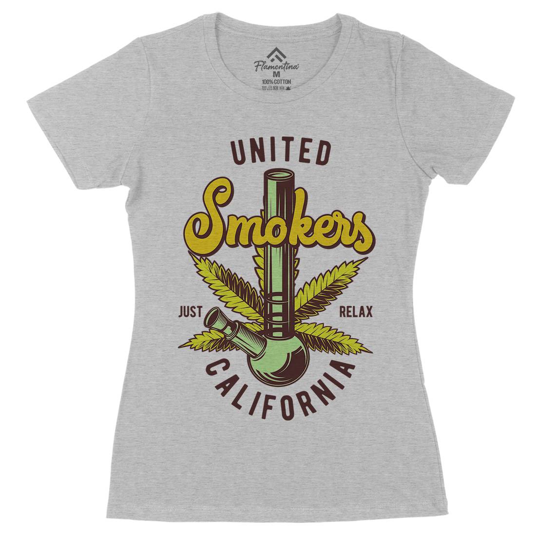 United Smokers Womens Organic Crew Neck T-Shirt Drugs B806